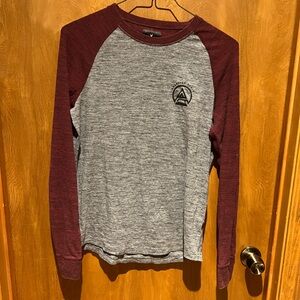 American Eagle Outfitters Maroon and Gray Shirt